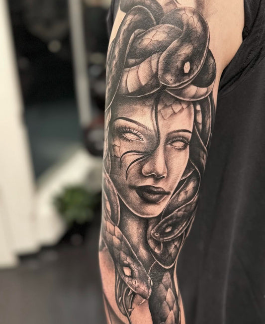 medusa head tattoo on arm